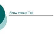 Show versus Tell