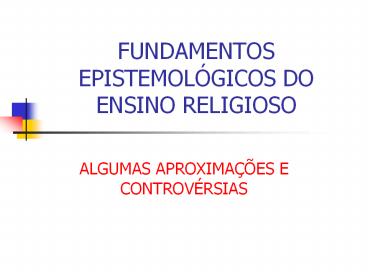 FUNDAMENTOS EPISTEMOL