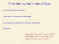Pour une syntaxe sans ellipse PowerPoint PPT Presentation