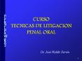 Curso TECNICAS DE LITIGACION PENAL ORAL PowerPoint PPT Presentation