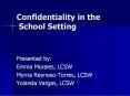 Confidentiality in the School Setting PowerPoint PPT Presentation