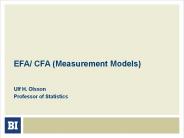 EFA/ CFA (Measurement Models)