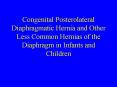Congenital Posterolateral Diaphragmatic Hernia and Other Less Common Hernias of the Diaphragm in Infants and Children PowerPoint PPT Presentation