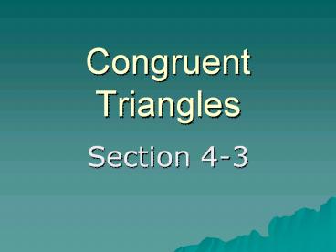 Congruent Triangles