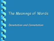 The Meanings of Words