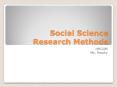 Social Science Research Methods PowerPoint PPT Presentation