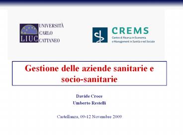 Gestione delle aziende sanitarie e socio-sanitarie