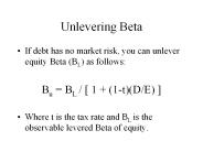 Unlevering Beta