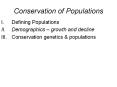 Conservation of Populations PowerPoint PPT Presentation