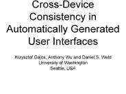 Cross-Device Consistency in Automatically Generated User Interfaces