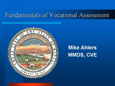 Fundamentals of Vocational Assessment