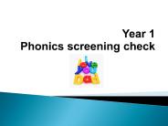 Year 1 Phonics screening check