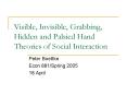 Visible, Invisible, Grabbing, Hidden and Palsied Hand Theories of Social Interaction PowerPoint PPT Presentation