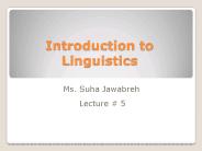 Introduction to Linguistics