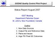 GODAE Quality Control Pilot Project