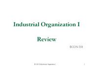 Industrial Organization I Review