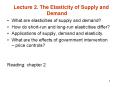 What are elasticities of supply and demand? PowerPoint PPT Presentation