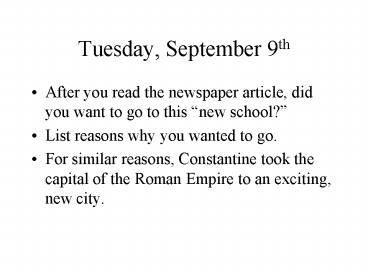 Tuesday, September 9th