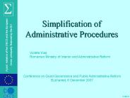 Simplification of Administrative Procedures