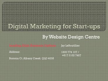 Digital Marketing for Start Ups