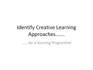 Identify Creative Learning Approaches