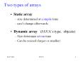 Two types of arrays PowerPoint PPT Presentation