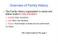 Overview of Family History PowerPoint PPT Presentation