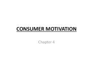 CONSUMER MOTIVATION