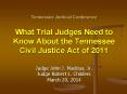 Tennessee Judicial Conference What Trial Judges Need to Know About the Tennessee Civil Justice Act of 2011 PowerPoint PPT Presentation