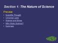 Section 1: The Nature of Science PowerPoint PPT Presentation