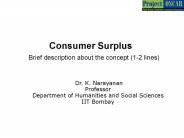 Consumer Surplus