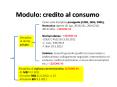 Modulo: credito al consumo PowerPoint PPT Presentation