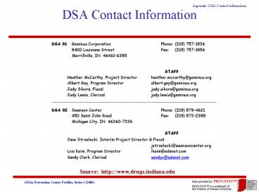DSA Contact Information