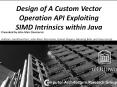 Design of A Custom Vector Operation API Exploiting SIMD Intrinsics within Java PowerPoint PPT Presentation