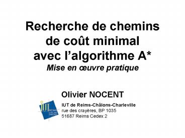 Recherche de chemins de co
