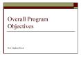 Overall Program Objectives PowerPoint PPT Presentation