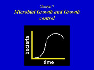 Chapter 7 Microbial Growth and Growth control