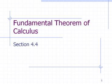 Fundamental Theorem of Calculus