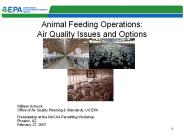 Animal Feeding Operations: Air Quality Issues and Options