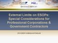 External Limits on ESOPs: Special Considerations for Professional Corporations PowerPoint PPT Presentation