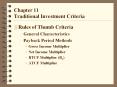 Chapter 11 Traditional Investment Criteria PowerPoint PPT Presentation