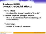 Greg James, NVIDIA Direct3D Special Effects