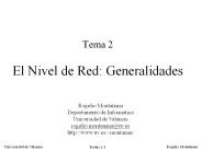Tema 2 El Nivel de Red: Generalidades