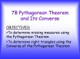 7B Pythagorean Theorem and Its Converse PowerPoint PPT Presentation