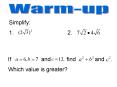 Warm-up PowerPoint PPT Presentation