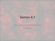 Use Isosceles and Equilateral Triangles