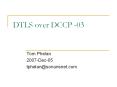 DTLS over DCCP -03 PowerPoint PPT Presentation
