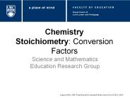 Chemistry Stoichiometry: Conversion Factors