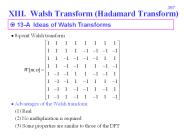 XIII. Walsh Transform (Hadamard Transform)