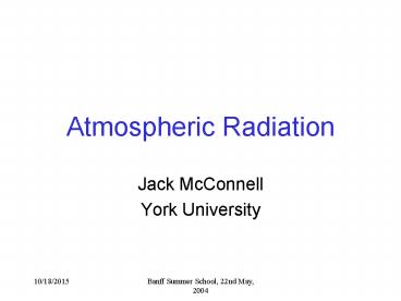 Atmospheric Radiation